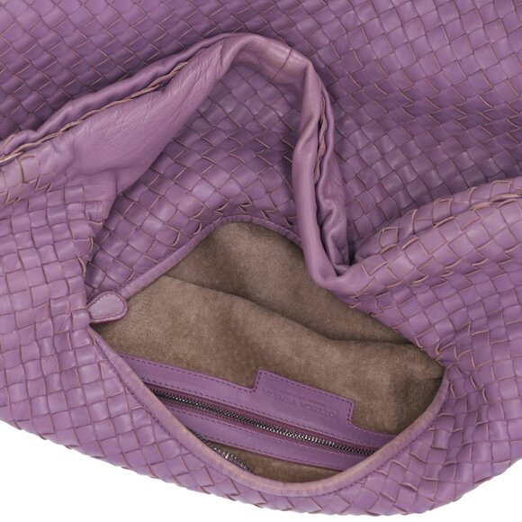 BOTTEGA VENETA Intrecciato Large Hobo Shoulder Bag Purple Leather - Picture 8 of 8